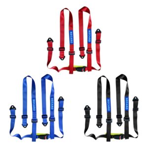Cinturón tipo Recaro de 4 puntos en rojo, azul y negro
